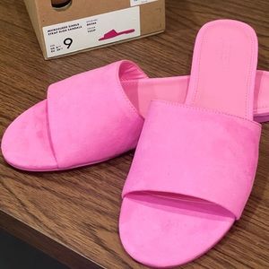 J. Crew Microsuede Slides - NWT